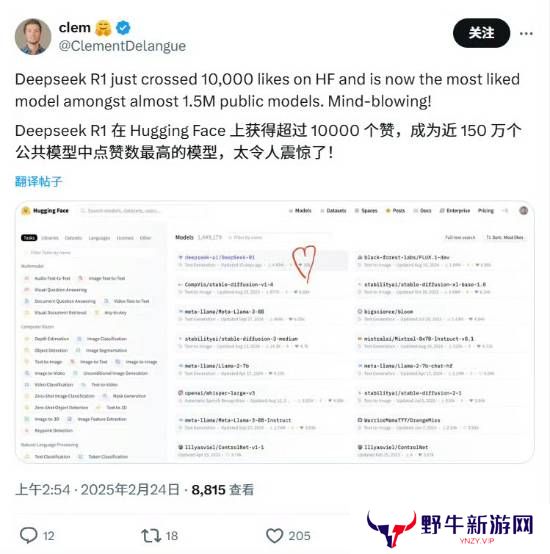 DeepSeek成AI社区最受欢迎大模型:力压150万个对手
